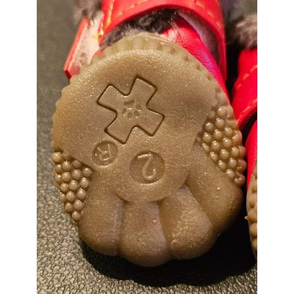 Winter Leather Snow Boots for Puppies and Small Dogs Size 2